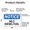 Signmission No 2 Diesel Fuel OSHA Notice Sign, Aluminum, 18in W x 12in L, 2PK OS-2PACK-NS-A-1218-L-14339 - alternate 7